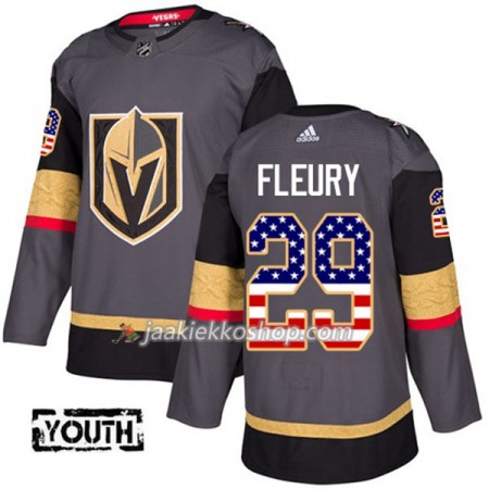 Lapsille NHL Vegas Golden Knights Pelipaita Marc-Andre Fleury 29 Adidas 2017-2018 Harmaa USA Flag Fashion Authentic